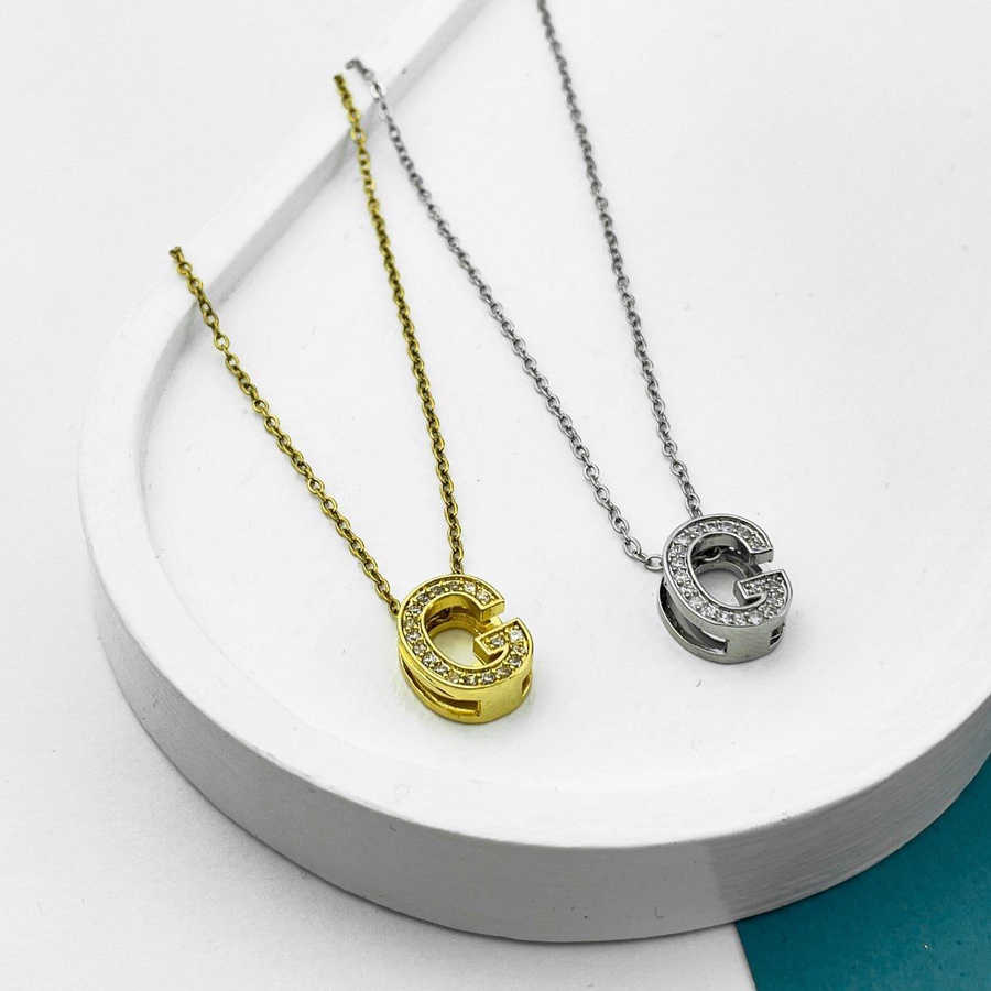 Stainless Steel Initial Necklace – Gold & Silver