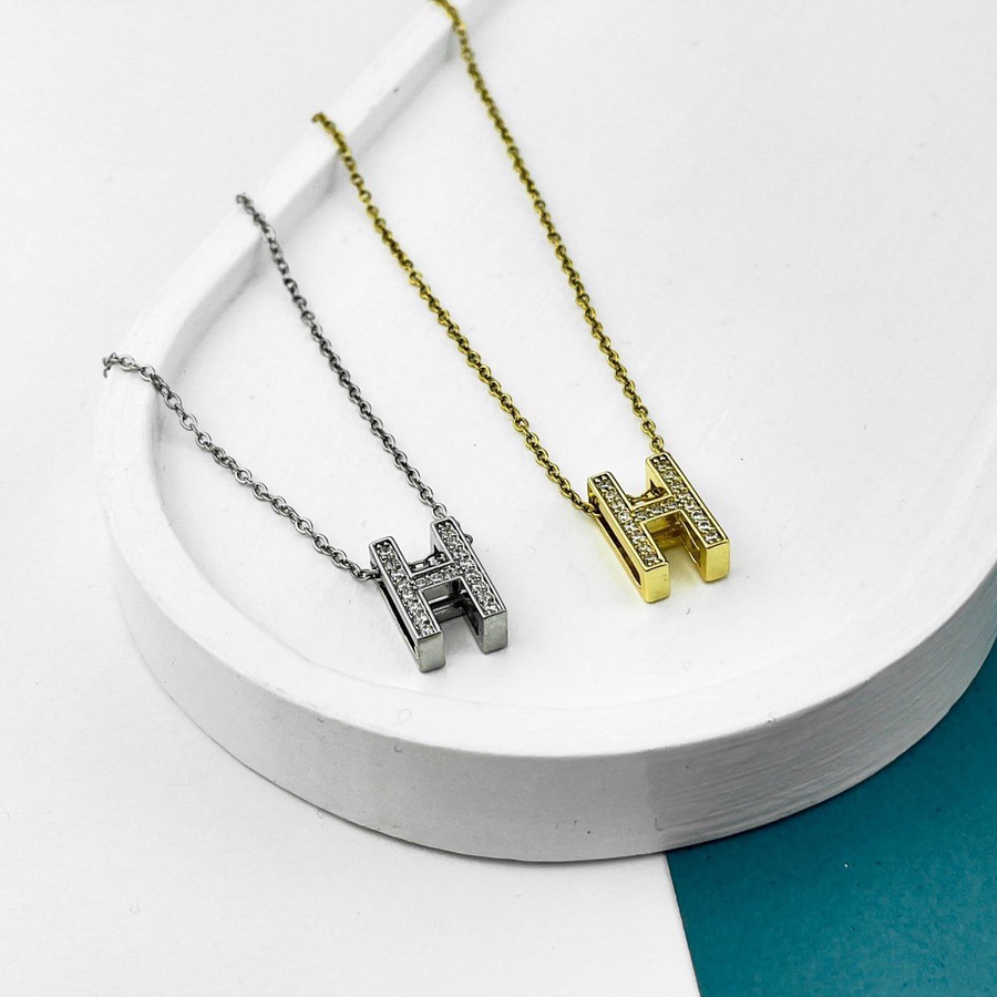 Stainless Steel Initial Necklace – Gold & Silver