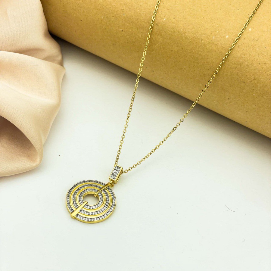 Gold Moon Door Stainless Steel Necklace