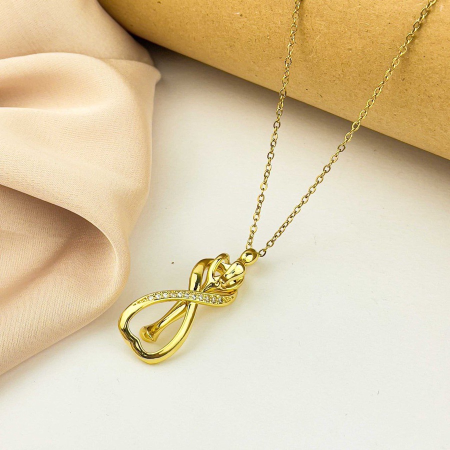 Lovers Embrace Necklace – Gold Stainless Steel
