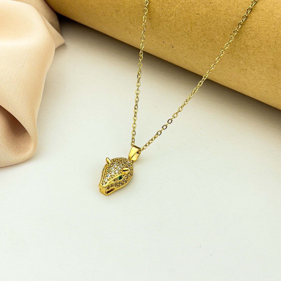 Tiger Face Necklace – Gold Stainless Steel