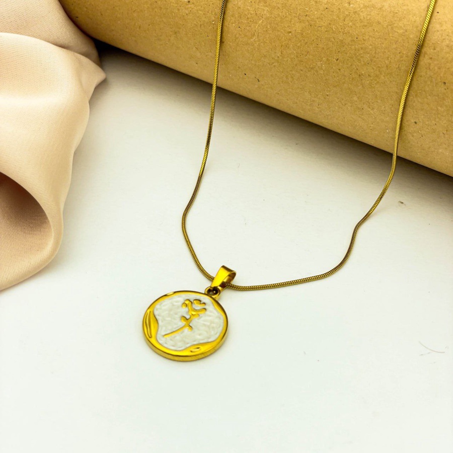 Rose Coin Necklace – Gold Stainless Steel
