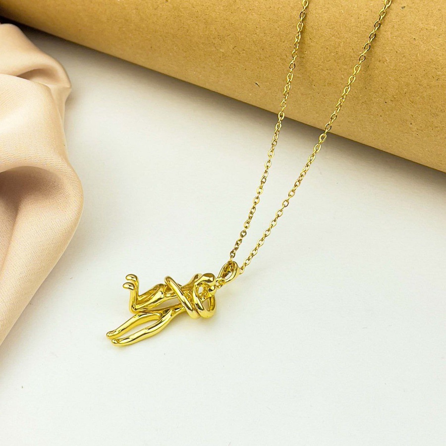 Lifting Couple Necklace – Gold and Silver Stainless Steel