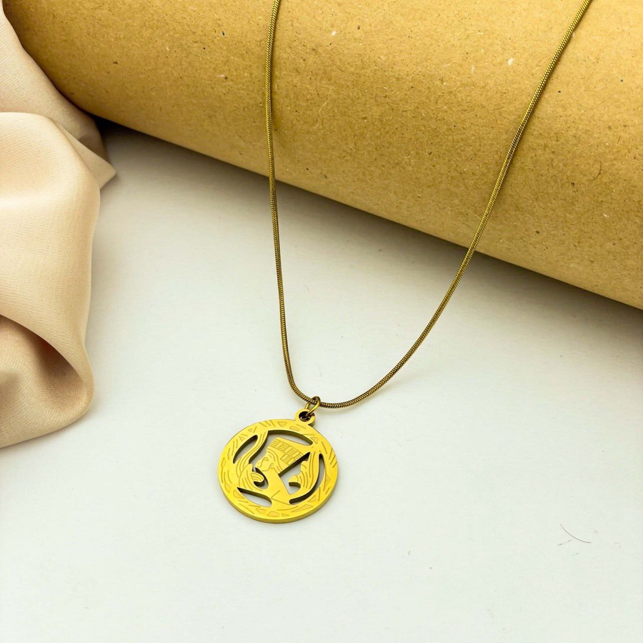 Royal Pharaoh Medallion Necklace – Gold Stainless
