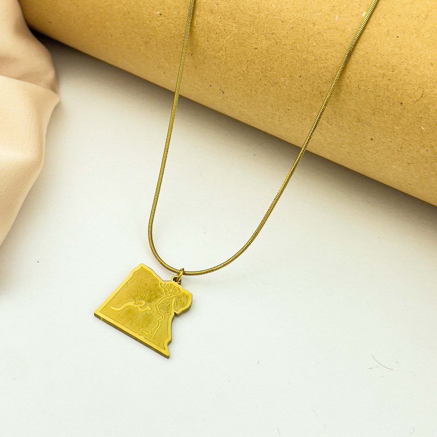 Egypt Map Necklace – Gold Stainless
