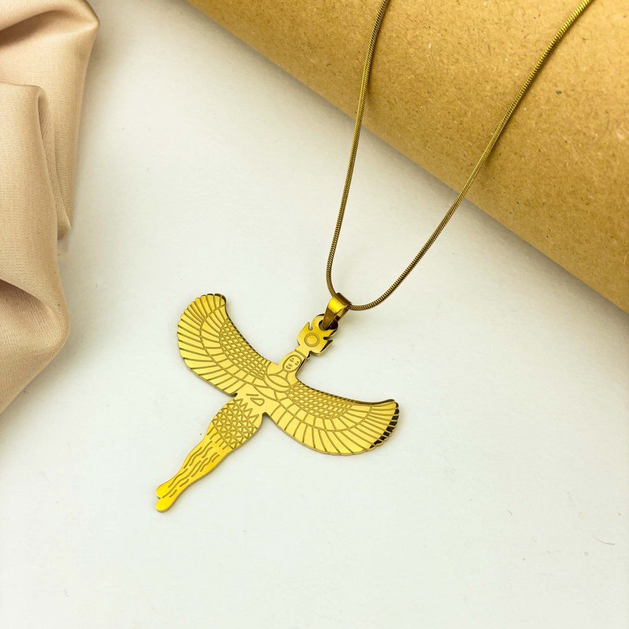 Winged Goddess Necklace – Gold Stainless