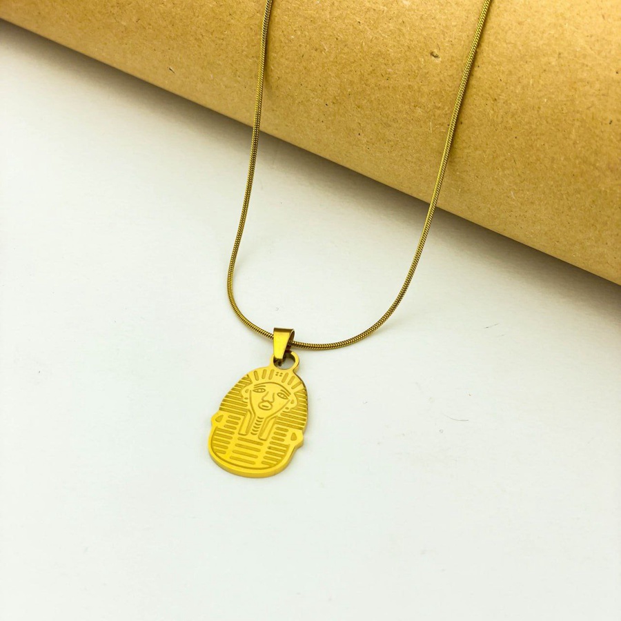 Pharaoh Face Necklace – Gold Stainless