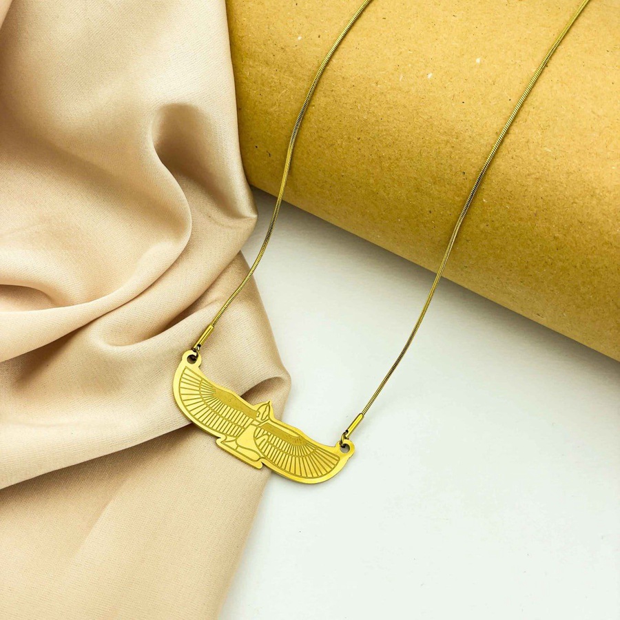 Sacred Falcon Necklace – Gold Stainless