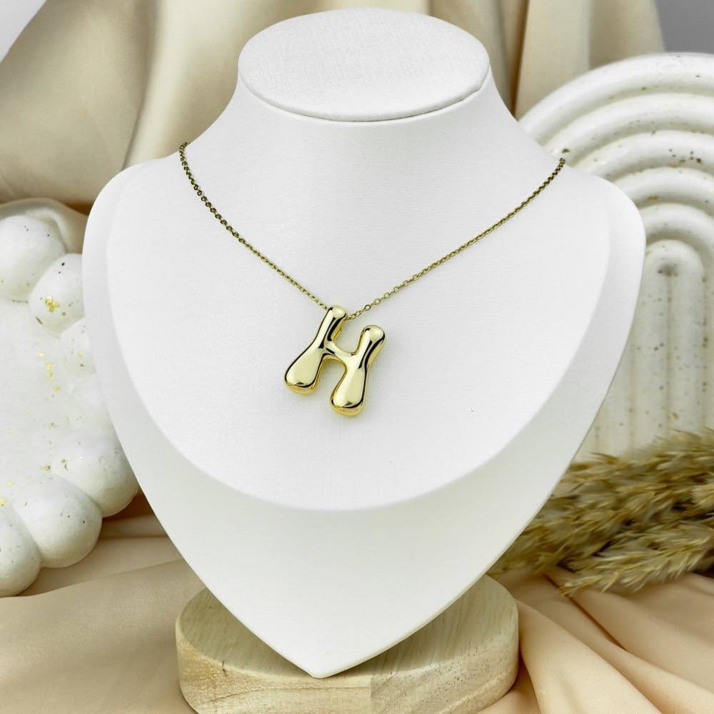 Plain Letter Necklace – Stainless Steel