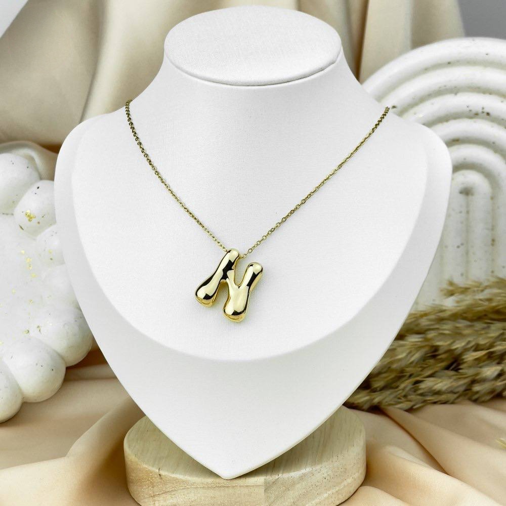 Plain Letter Necklace – Stainless Steel