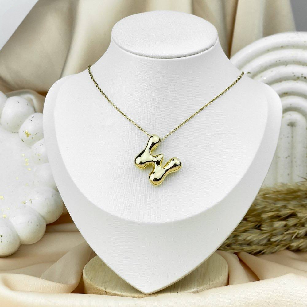 Plain Letter Necklace – Stainless Steel