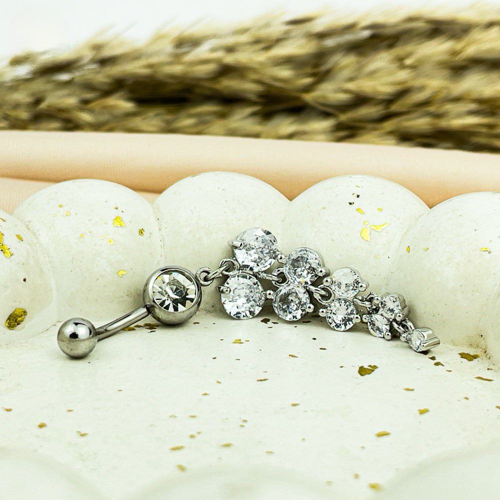 Grape Cluster Belly Piercing with Zircon