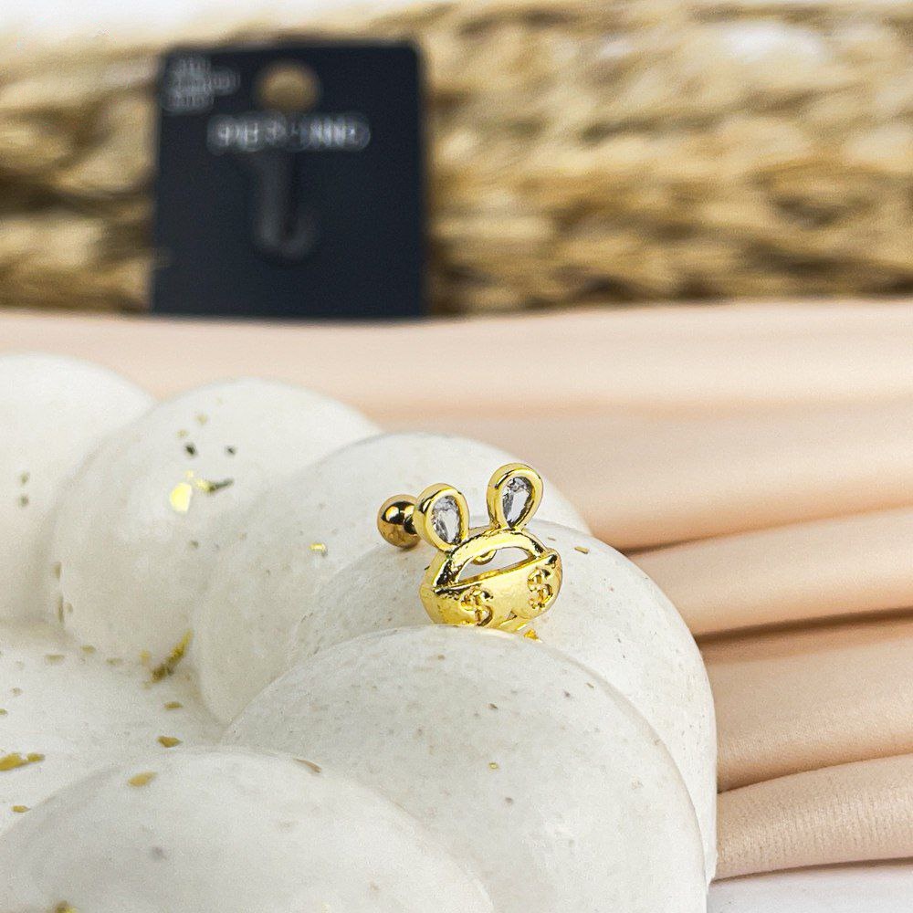Golden Frog Eyes Belly Piercing – Fun Trumpet Design