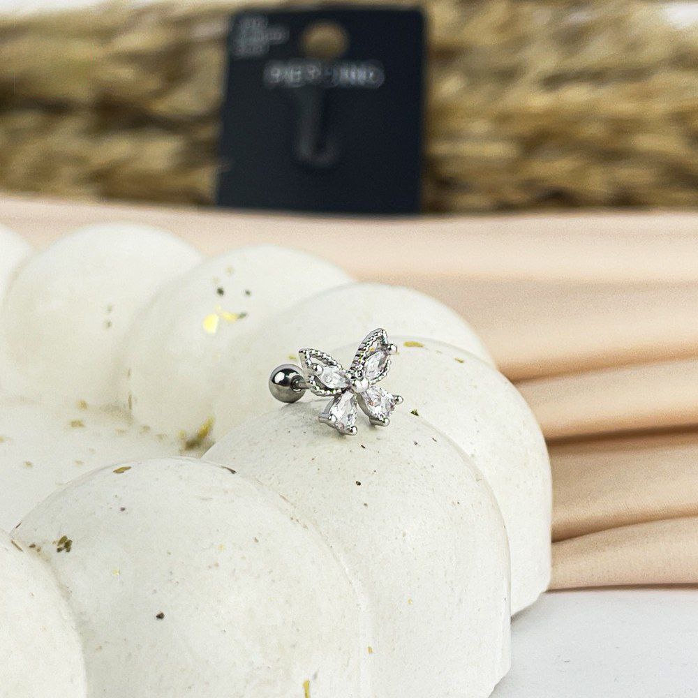 Silver Butterfly Belly Piercing – Stainless Steel 316