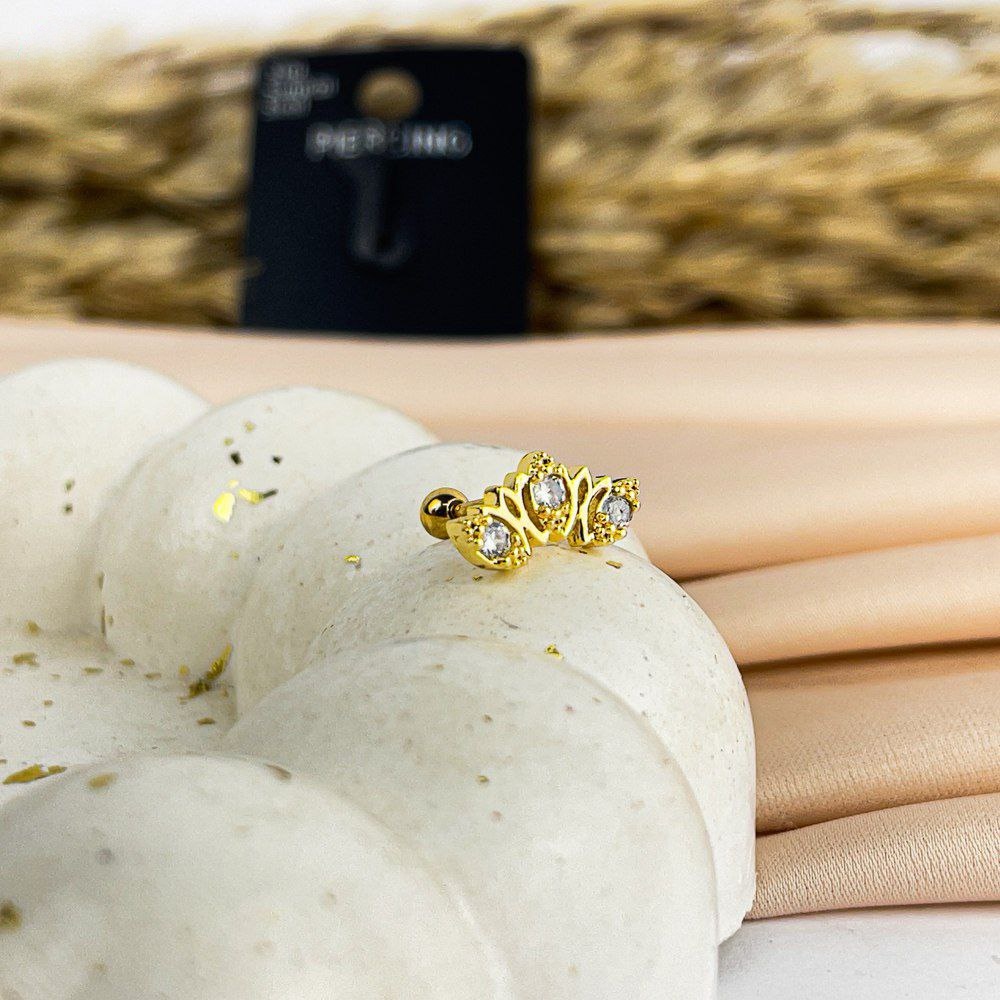 Mini Flower Belly Piercing – Gold Stainless 316