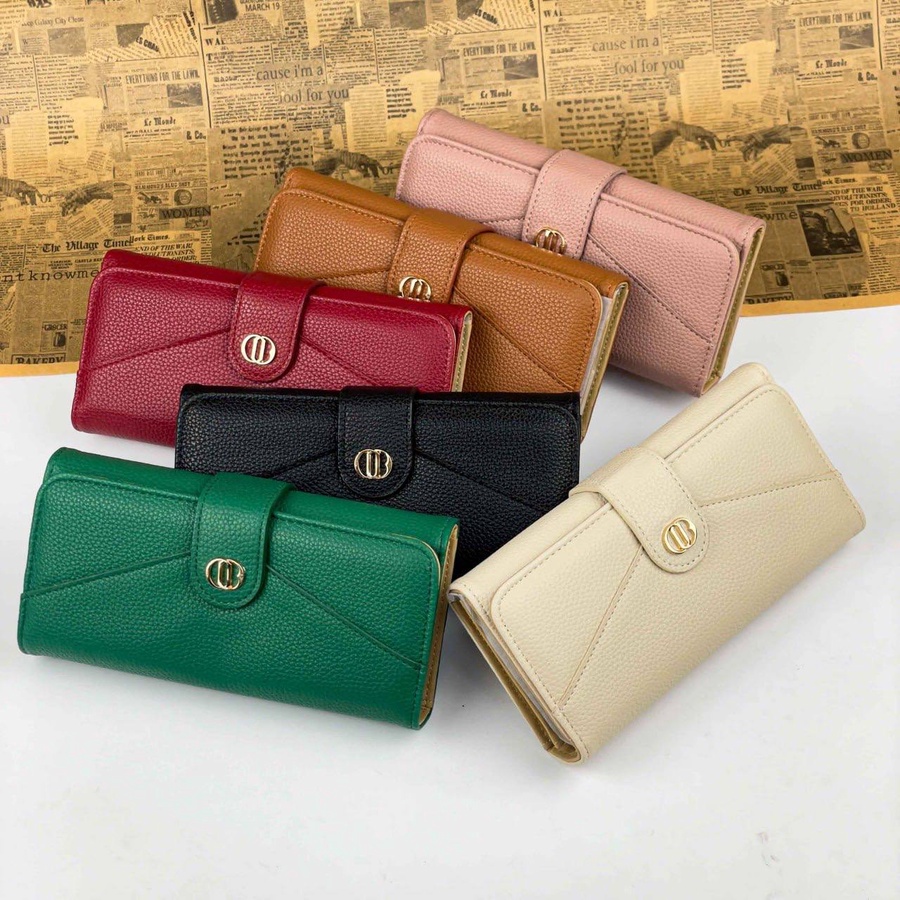 Pebbled Texture Long Wallet