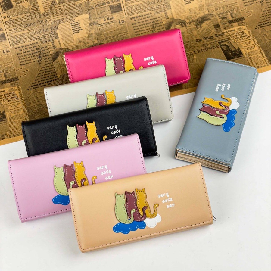 Triple Cat Design Women’s Wallet – Soft Matte Finish