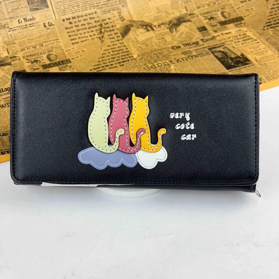 Triple Cat Design Women’s Wallet – Soft Matte Finish