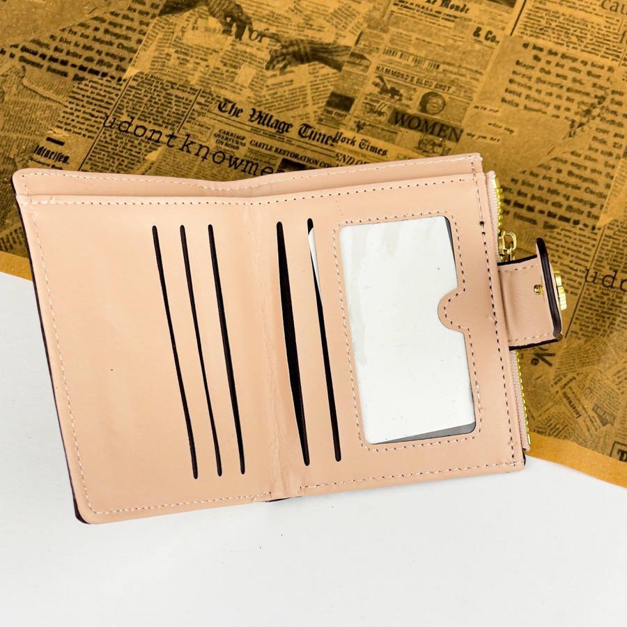 Floral Women’s Sky Leather Wallet – Elegant Pastel Design