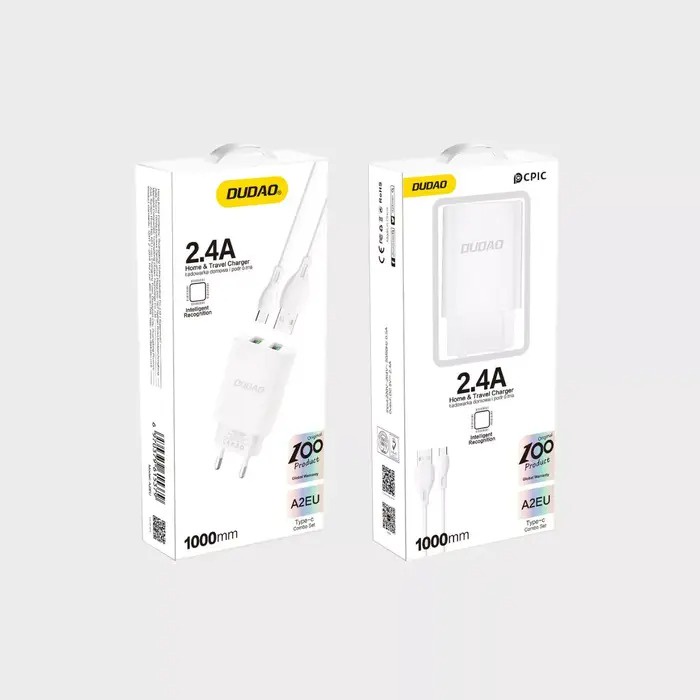 DUDAO EU charger 2xUSB 2.4A 5V A2EUT product thumbnail 3