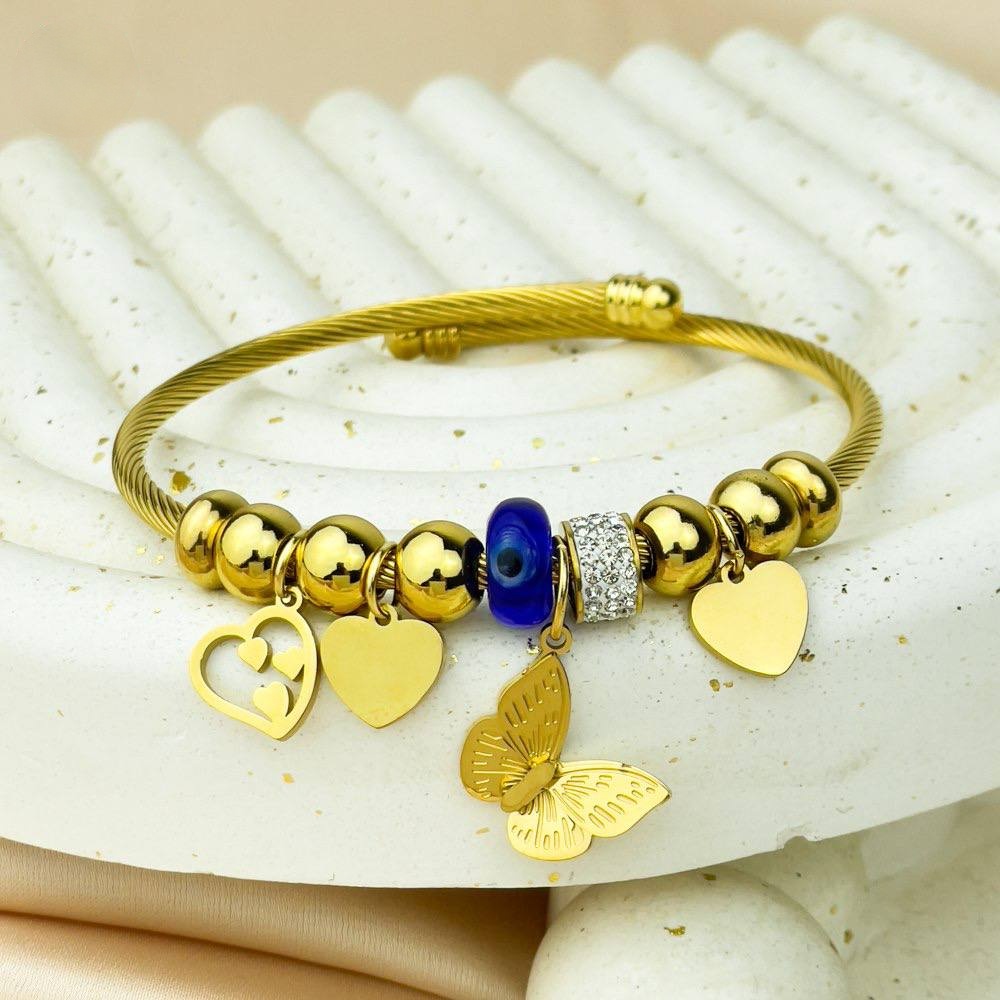 Pandora Butterfly Heart Charm Bracelet