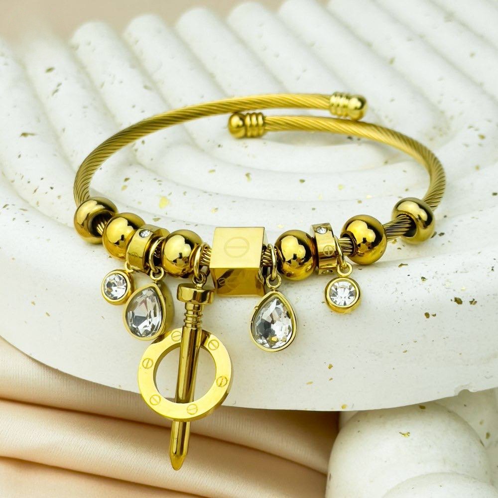 Pandora Hollow Circle Stud Bracelet