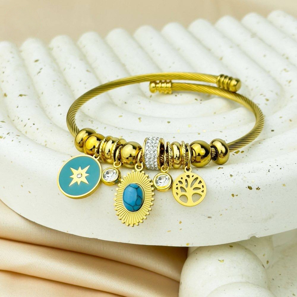 Pandora Tree & Blue Gem Bracelet