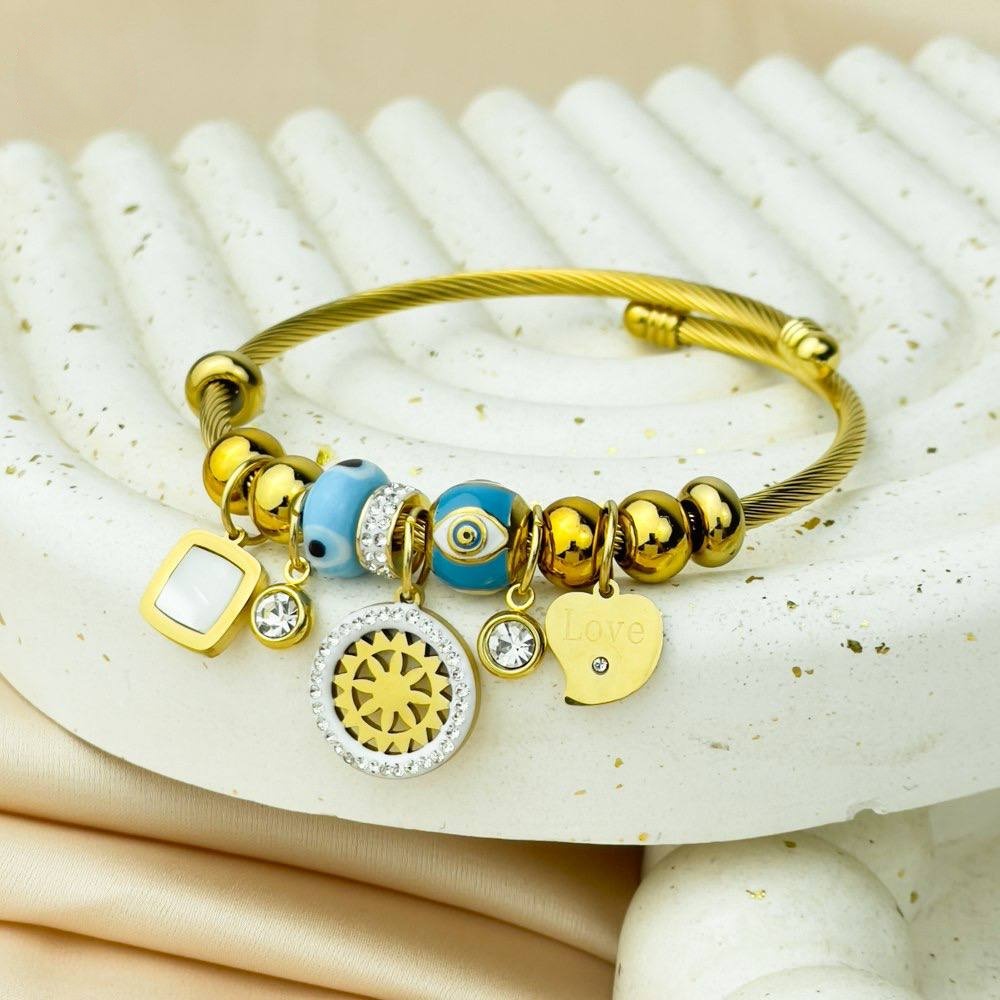 Pandora Love & Crystal Charm Bracelet