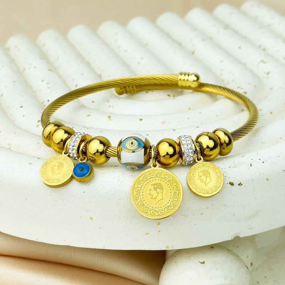 Pandora Coin & Eye Charm Bracelet