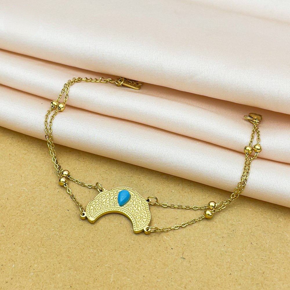 Sky Blue Bead Charm Bracelet