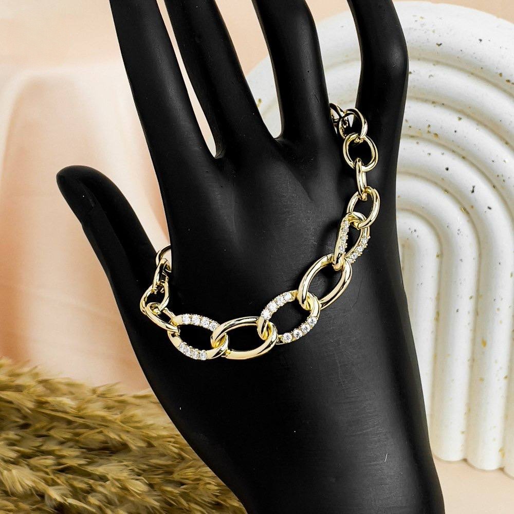 Crystal Linked Chain Bracelet