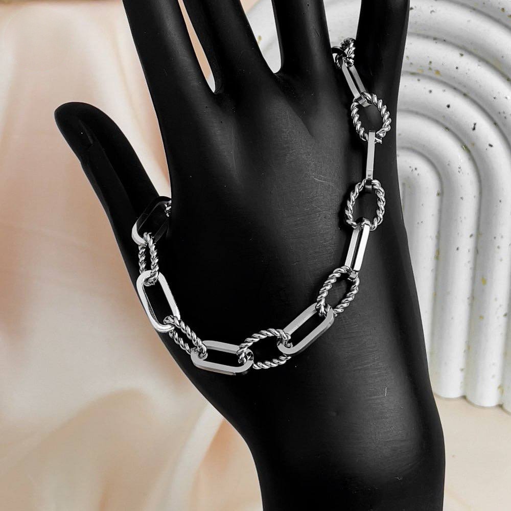 Silver Fine Link Chain Bracelet