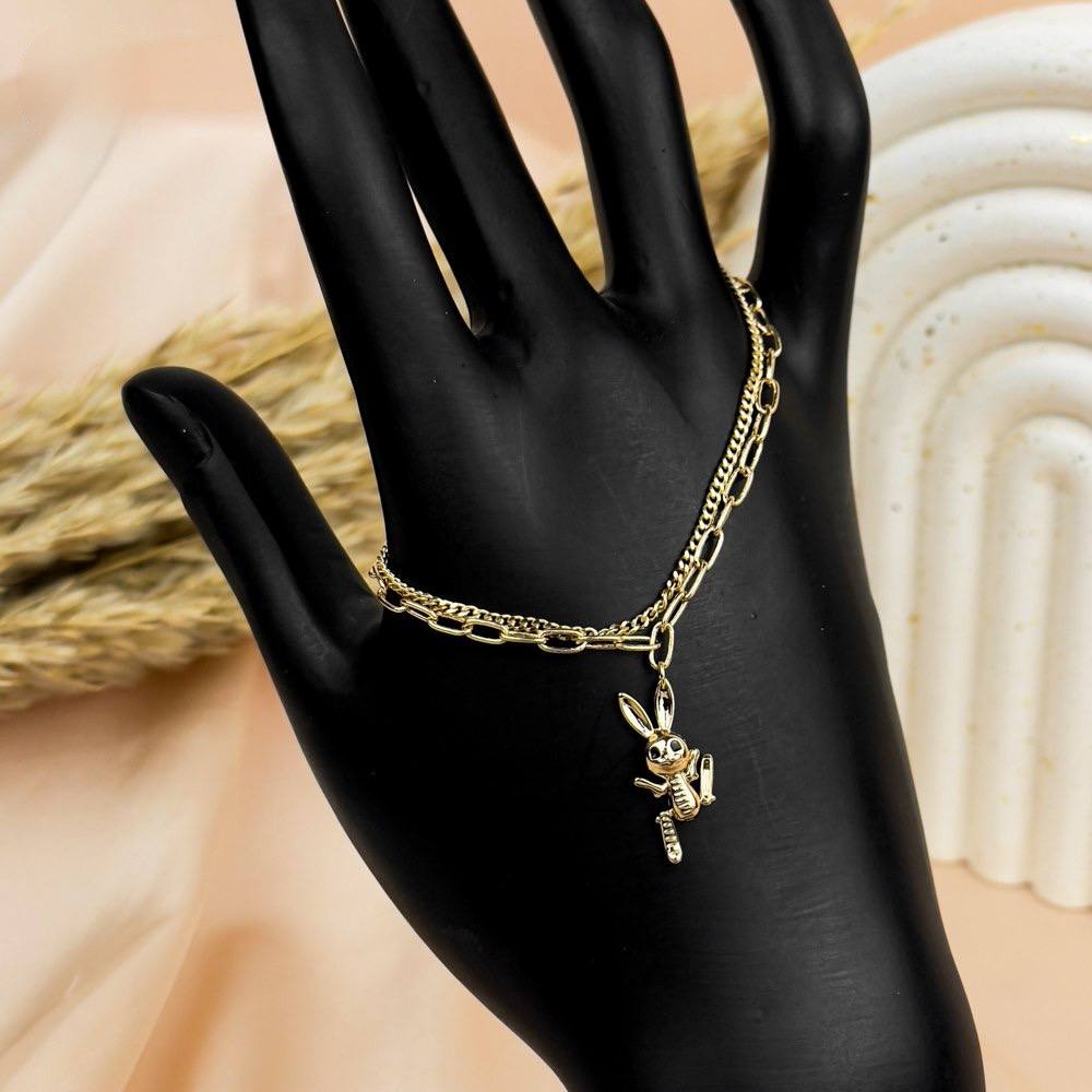 Gold Bunny Charm Bracelet