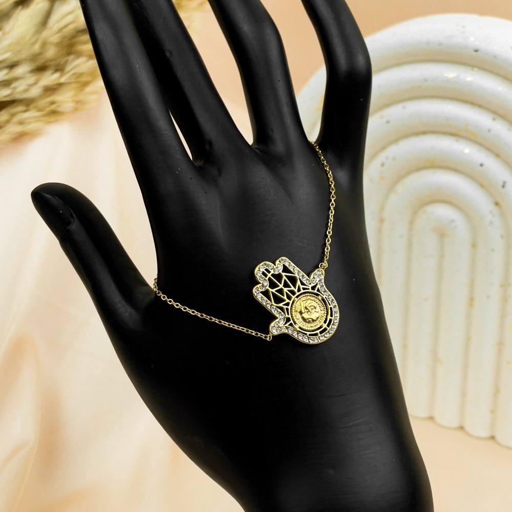 Gold Hamsa Hand Bracelet