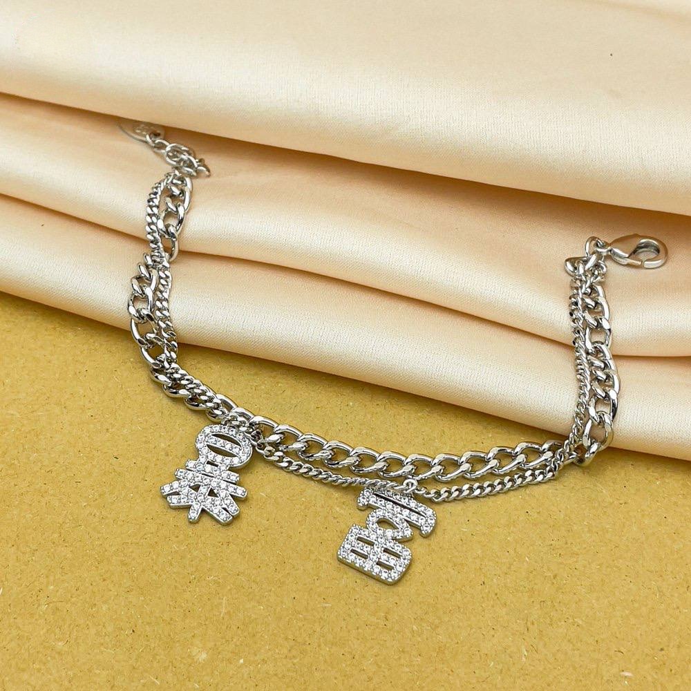 Silver Asian Letters Bracelet