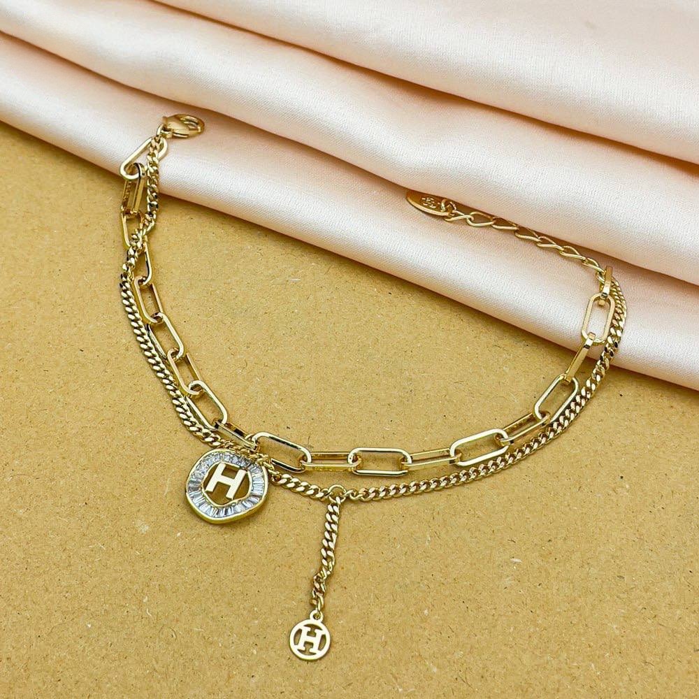 Gold Double H Bracelet