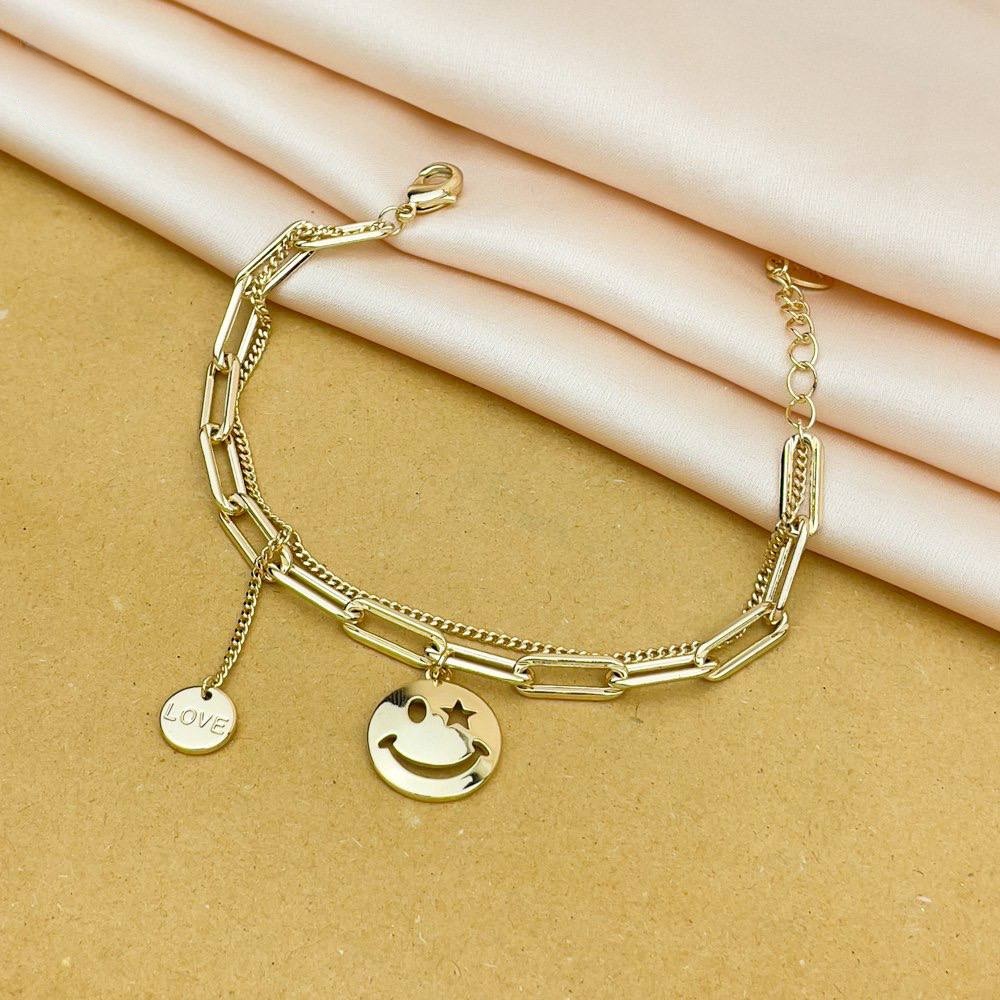 Gold Emoji Love Bracelet