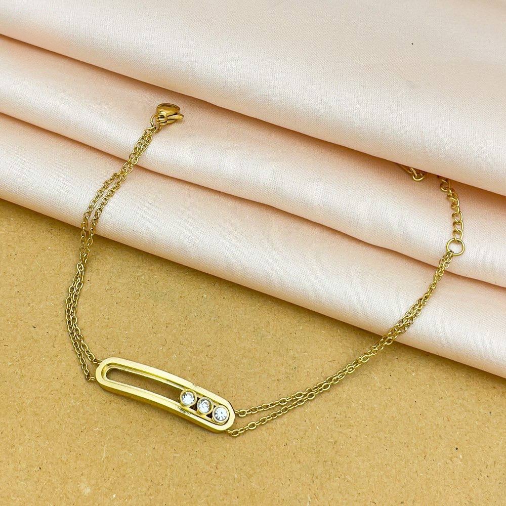 Triple Zircon Minimal Bracelet
