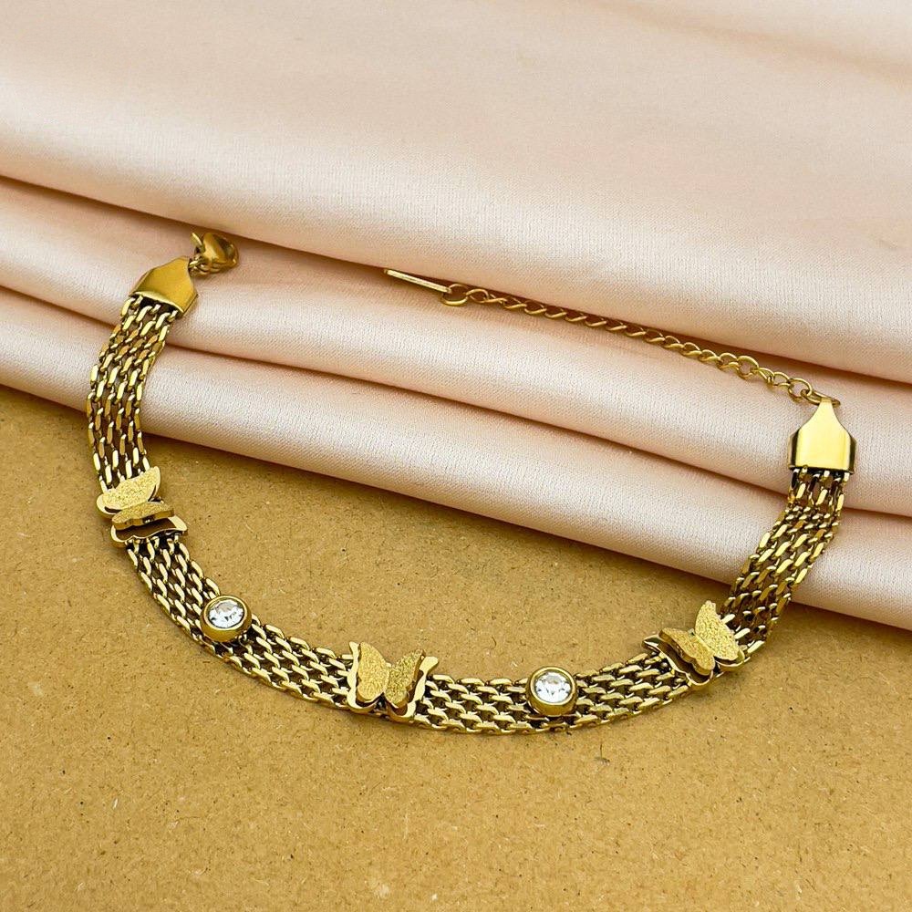 Triple Golden Butterfly Bracelet