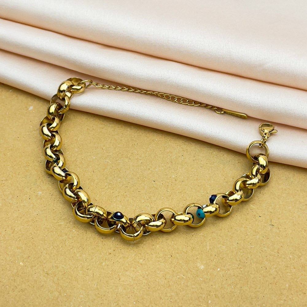 Small Linked Circle Chain Bracelet