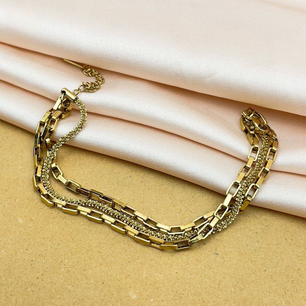Triple Layer Gold Chain Bracelet
