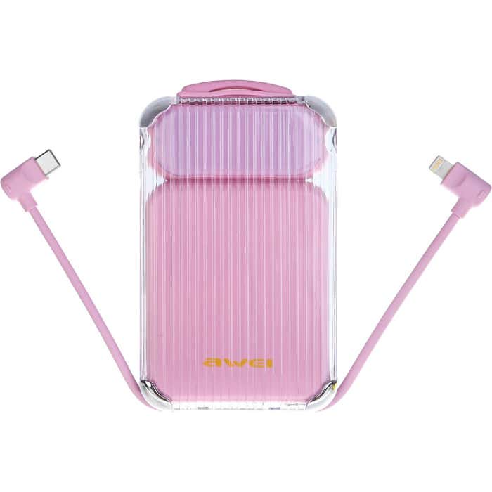 Awei 10000mAh Power Bank With Built-In Cable & LED Display