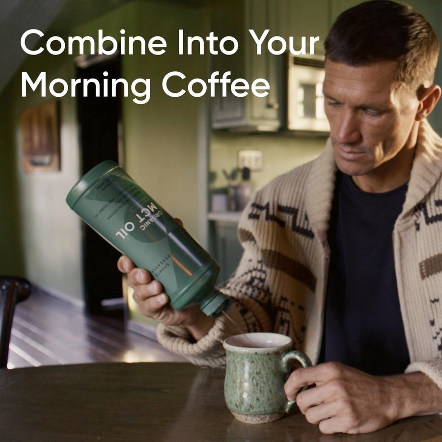 ⚡ SportsResearch® Organic MCT C8 Oil = طاقة نقية + حرق أسرع للدهون + صفاء ذهني