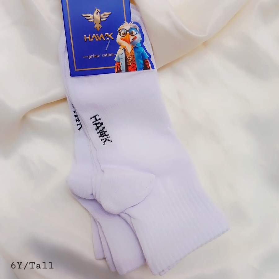 Socks Tall White  6 Years