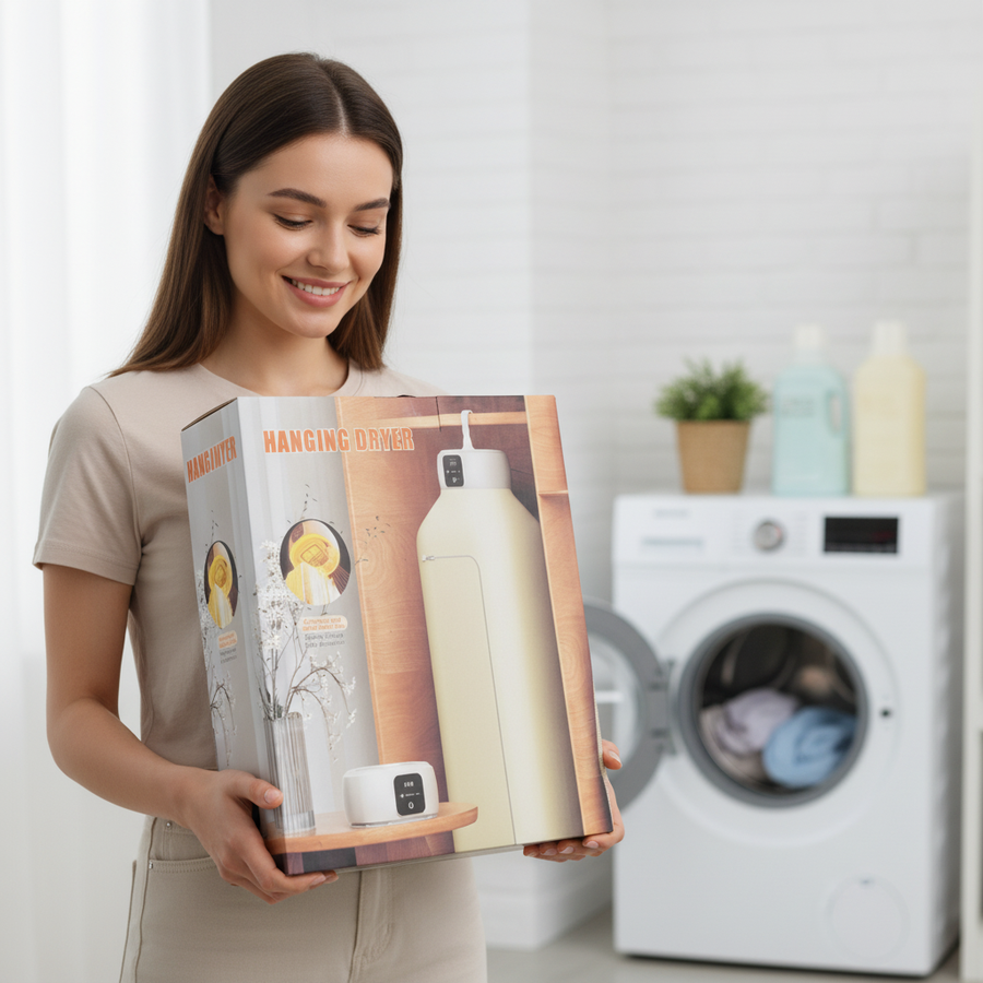 مجفف ملابس محمول يشيل لحد 10 قطع… وينشفهم في أقل من ساعة