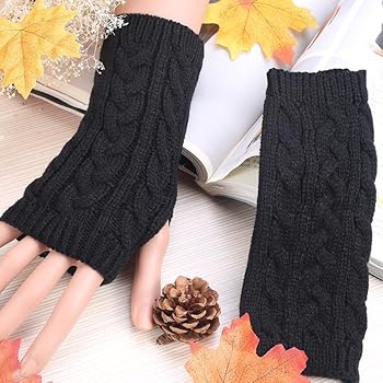 Wool half finger gloves 