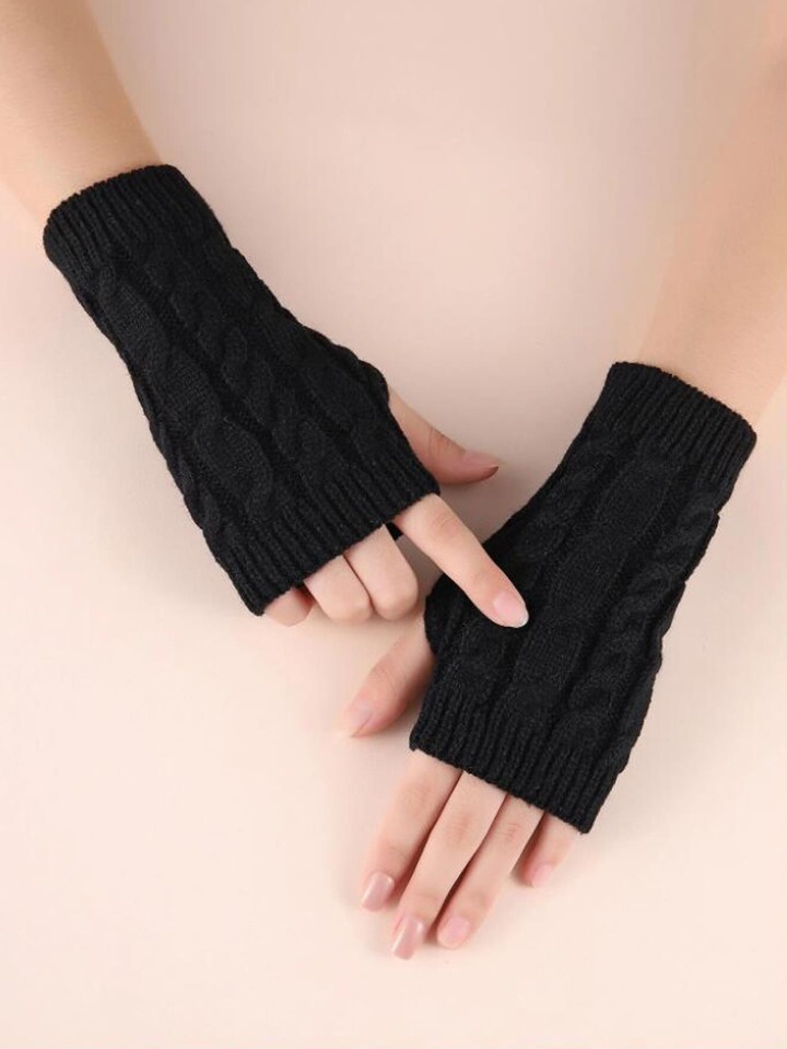 Wool half finger gloves 