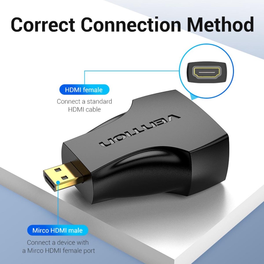 Vention Micro HDMI Male to HDMI Female Adapter Black product thumbnail 2