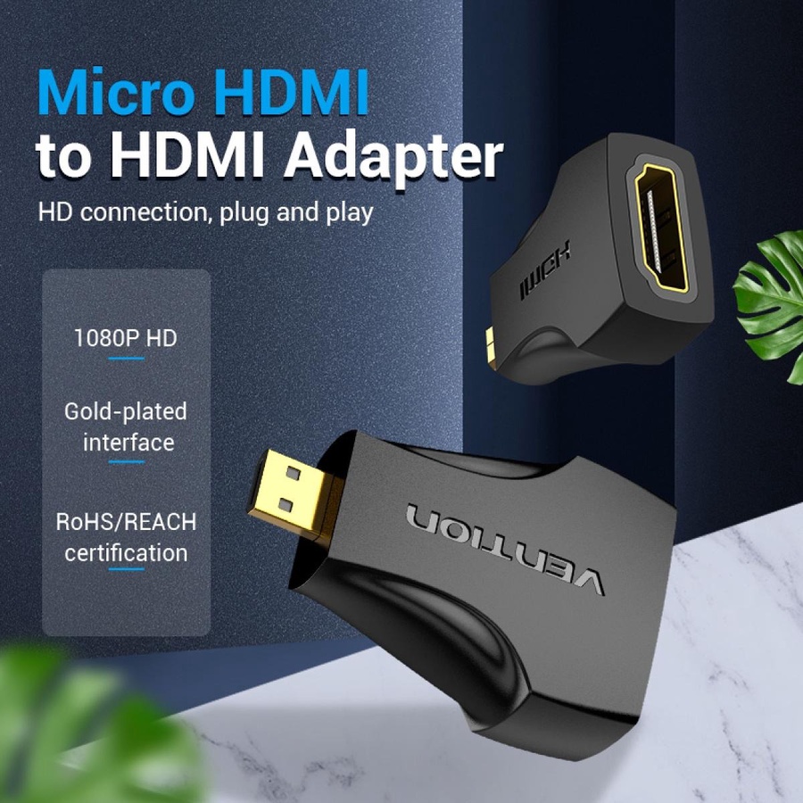 Vention Micro HDMI Male to HDMI Female Adapter Black product thumbnail 3
