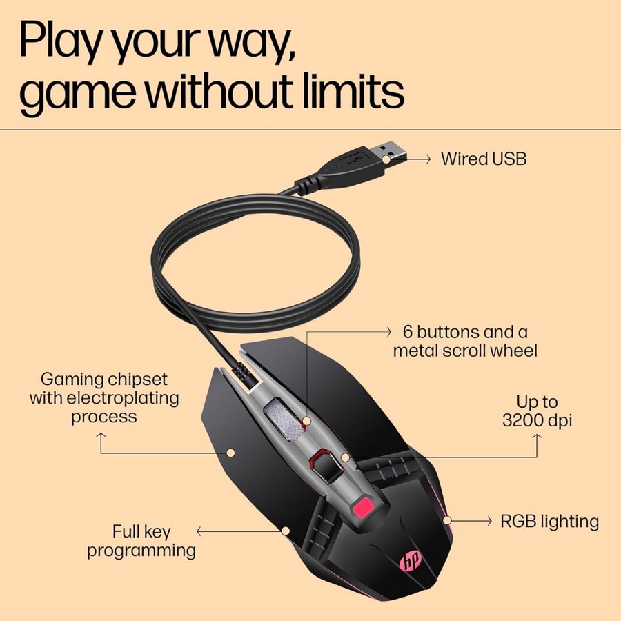 HP M270 Backlit USB Wired Gaming product thumbnail 2